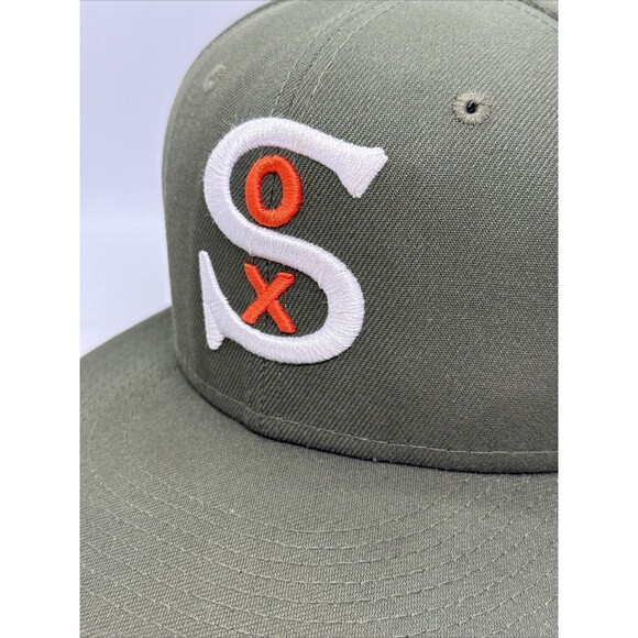 Chicago White Sox New Era MLB Cooperstown 59FIFTY Fitted Hat~7 Green Orange - Picture 2 of 8